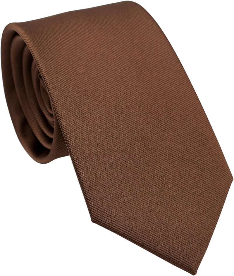 ZENXUS Regular Tie and Pocket Square for Men, Solid Color Necktie Set, 3.2 inch Standard Width - Image 2